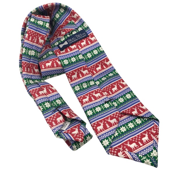 Christmas Deer Reindeer Ugly Festive Holiday Neck Tie - Picture 2 of 5